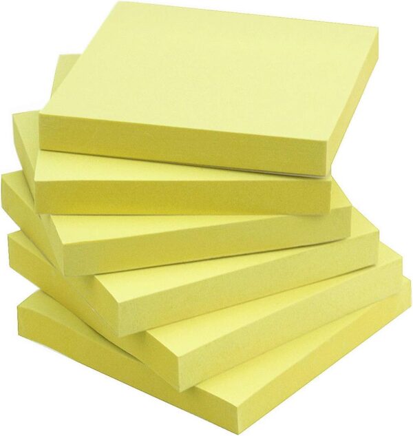 Sticky Notes 3x3 Self Stick Notes Yellow Color 6 Pads, 100 Sheets/Pad (Yellow)