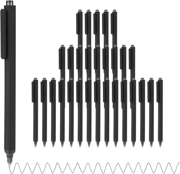 Pens Bulk, 30 Pack Black Ballpoint Pens (1 0mm Medium Point)   Smooth Writing No Smear Click Type Bulk Pens for School,Corporate,Journals