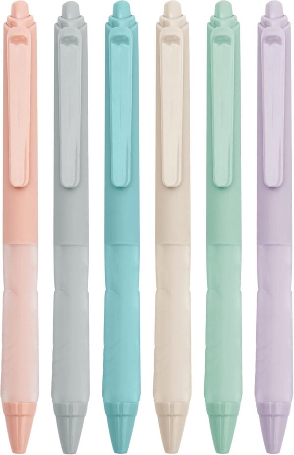 Ballpoint Pens 1 0mm Medium Point Black Ink Pens Retractable | Cute Pens Ballpoint Smooth Writing Pens with Super Soft Grip for Nurses Teachers (6 pack)