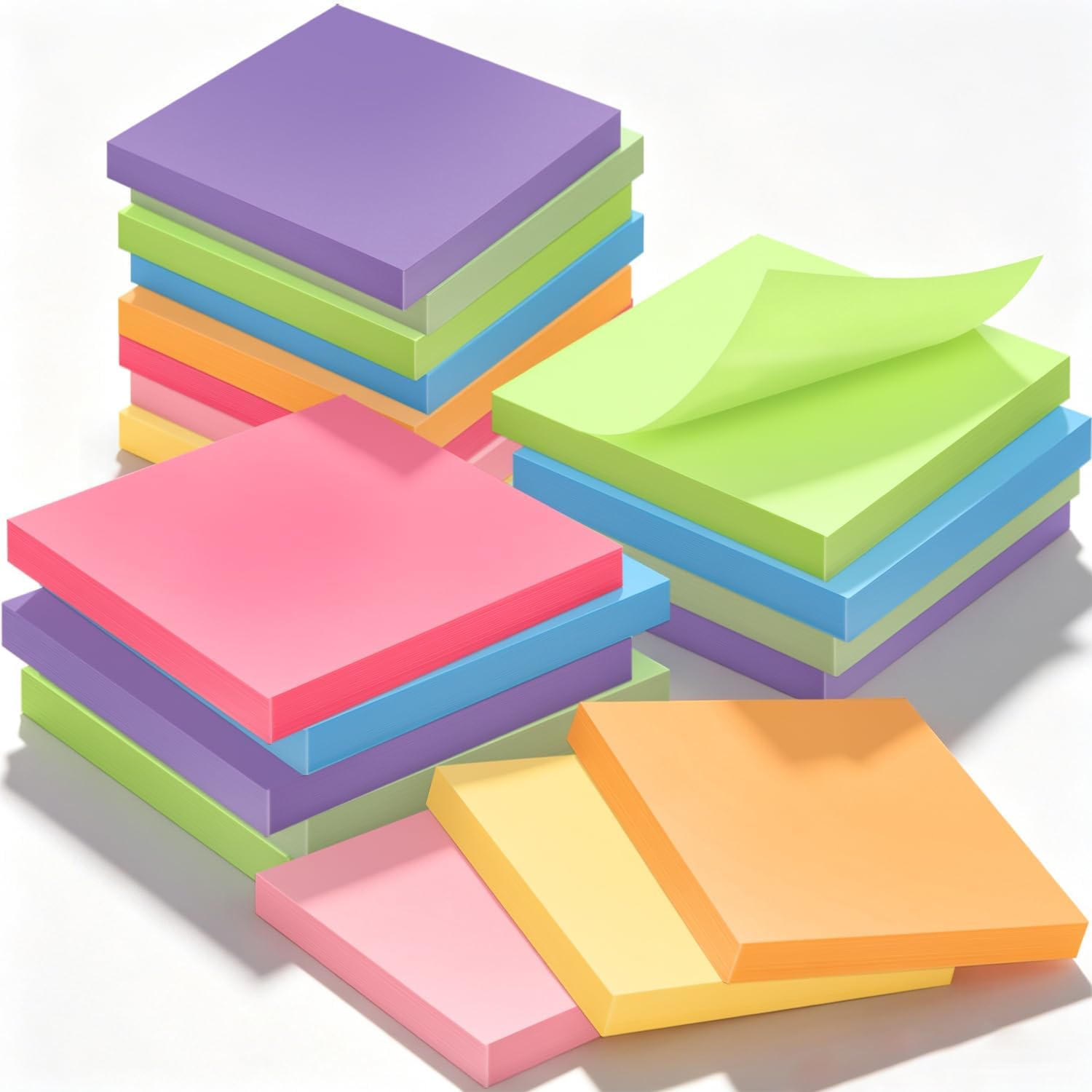 16 Pack of 3x3 Inch Sticky Notes Self Stick Memo Pads 960 Sheets in Total! Great for Home, Office & School