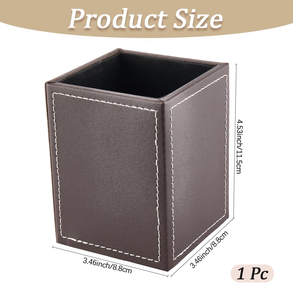PU Leather Multifunctional Pen Holder Desk Organiser with Mouse Pad, Rabbit Design Image 2