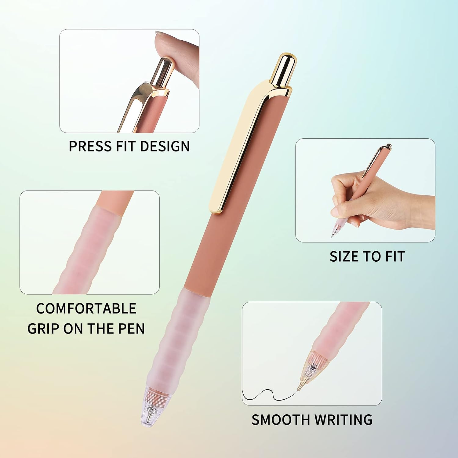 Pens Ballpoint Black Ink 1 0 mm Pen Medium Point Smooth Writing for Journaling Office Supplies Cute Pen for Women Men, 8 Pcs Image 2