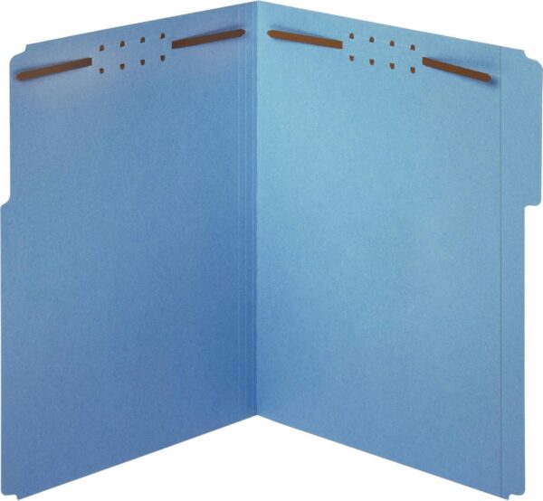 Fastener Folders, 2 Fasteners,  Size, Blue, 1/3 Cut Tabs in Left, Right, Center Positions, 50 per Box (22040GW)