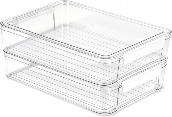 Transparent Plastic Stackable Storage Box/Document Case