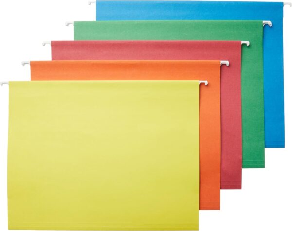 Hanging Organizer File Folders for Efficient Filing, Assorted Colors,  Size (Pack of 25)