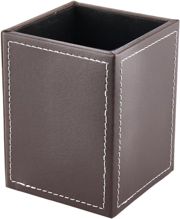 PU Leather Multifunctional Pen Holder Desk Organiser with Mouse Pad, Rabbit Design