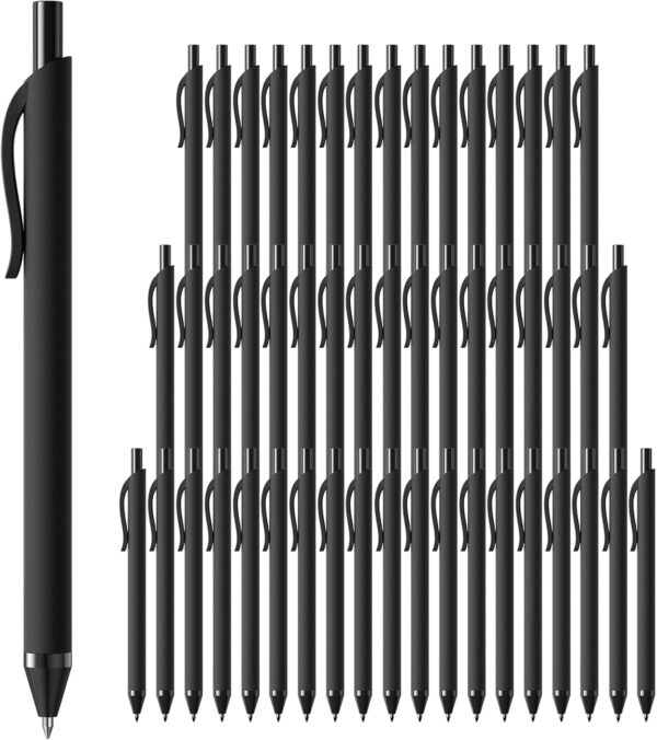 50 Pack Black Ink Pens Bulk Pens, 1 0MM Medium Point Ballpoint Pens, Smooth Writing No Bleed Retractable Ball Point Pen (Black)
