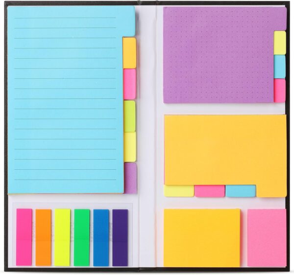 Sticky Notes Set, 410 Pack, Ruled, Dotted & Blank Notes | with 150 Index Tabs, Divider Sticky Pads for Bible Study, Office, School, Planning