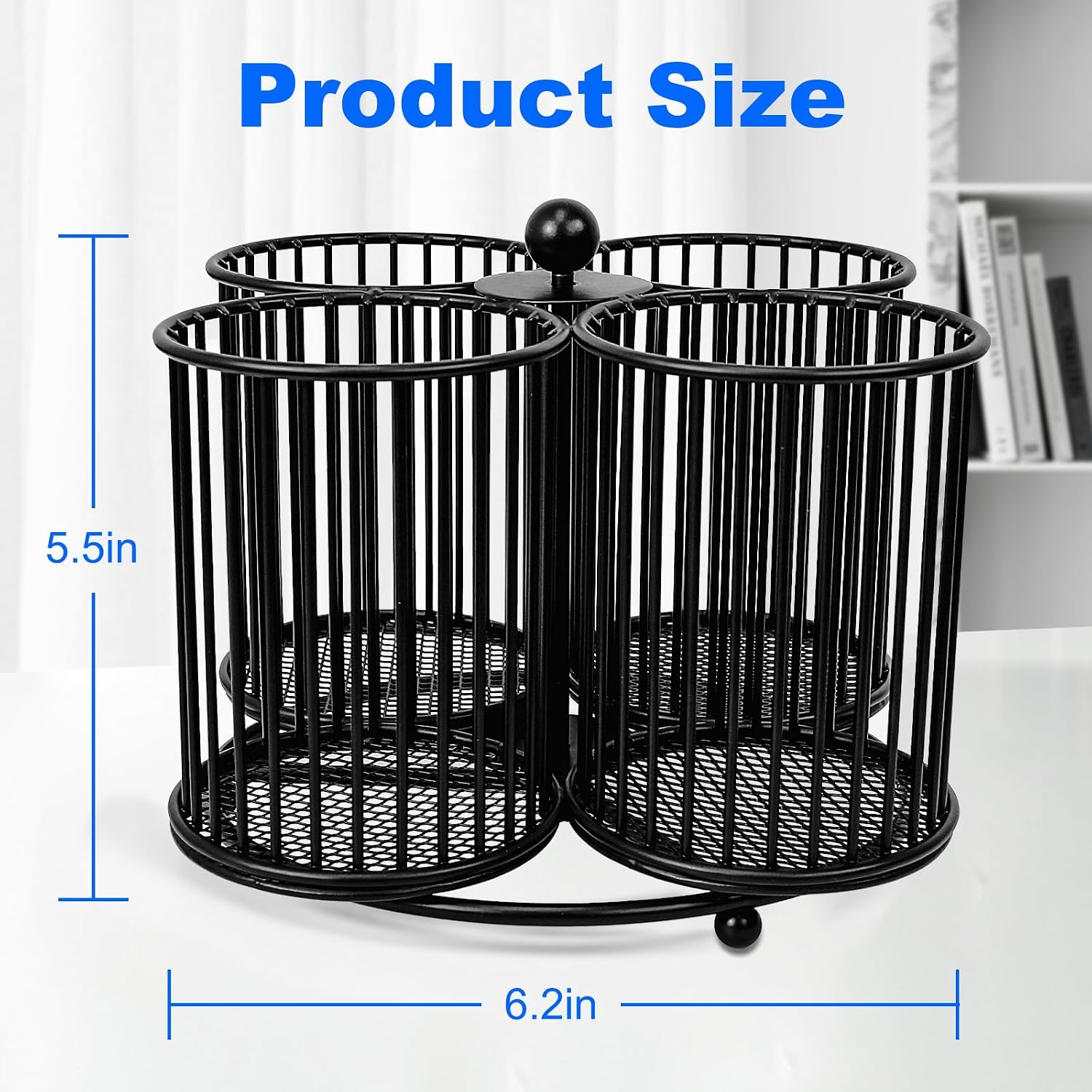 Handwoven Rattan Multifunctional Pen Holder Desk Organiser Basket Image 2