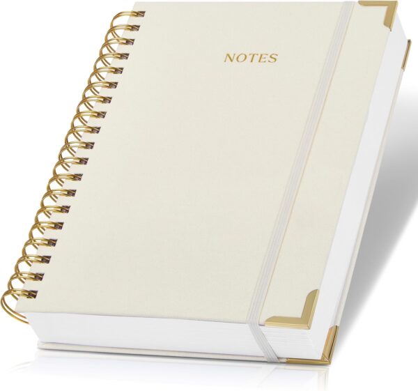 Aesthetic Thick Spiral Notebook Journal For Women in B5 Format   Modern Linen Hardcover College Ruled Note Book With 300 Lined Pages   Perfect For Writing And Staying Organized at Work or School